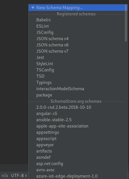 Add JSON model to IntelliJ step 2: Add new schema