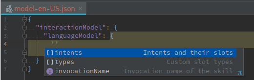 Add JSON model to IntelliJ step 4: Use schema!